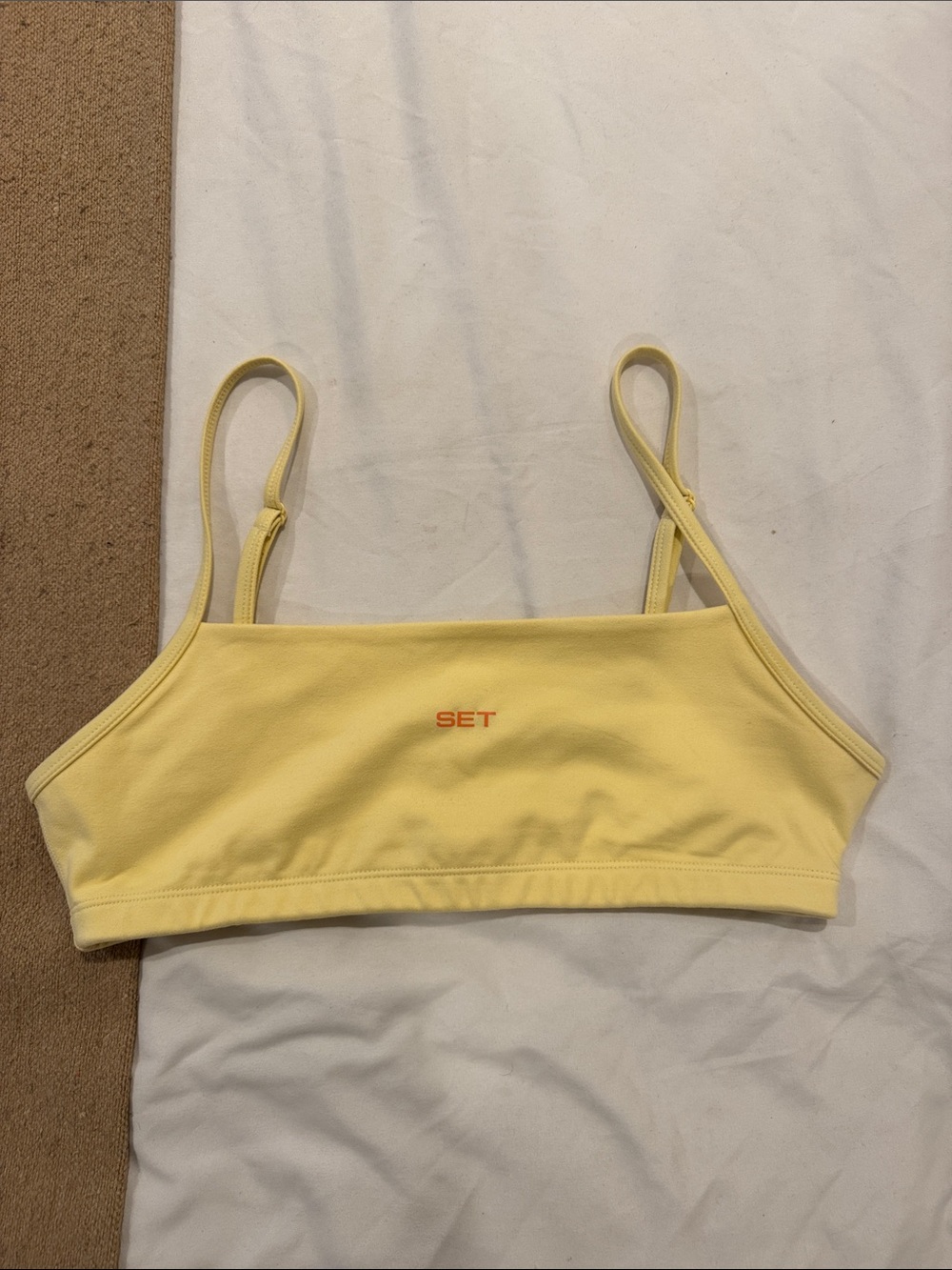 SET Active Yellow Spaghetti Strap Bra